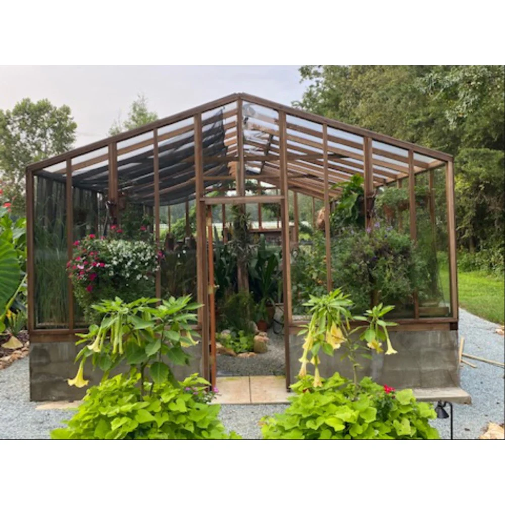 Santa Barbara | Deluxe Redwood Glass Greenhouse/Sunroom Premium Package With 3/16 inch Glass Glazing and Pre-assembled Panels - Image 14