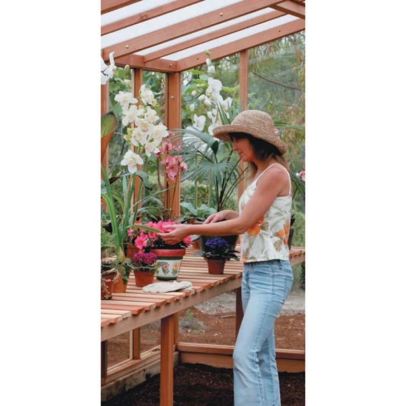 Santa Barbara | Deluxe Redwood Glass Greenhouse/Sunroom Premium Package With 3/16 inch Glass Glazing and Pre-assembled Panels - Image 28