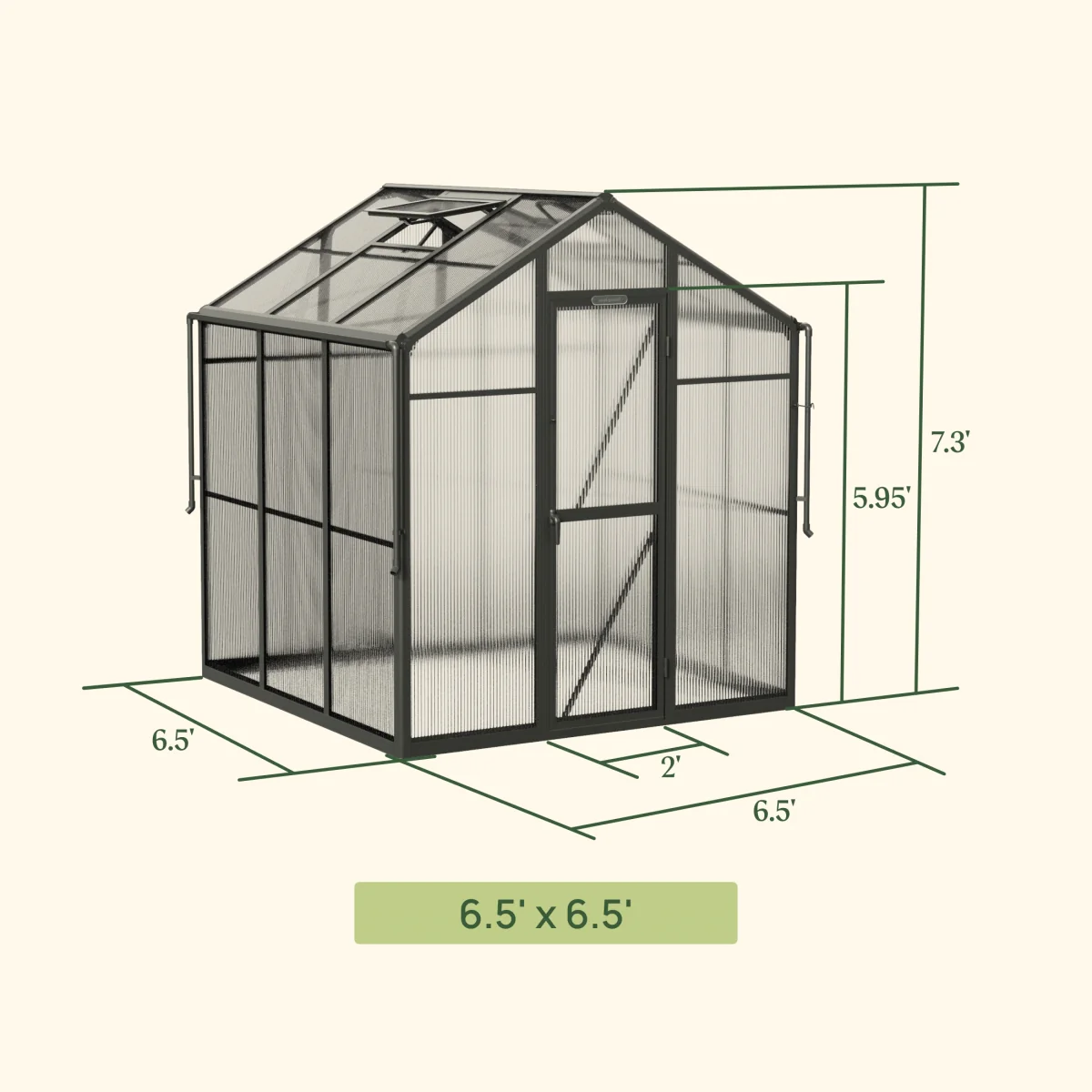 Vego | Junior Victorian Greenhouse Kit 6ft 6in Wide - Image 7