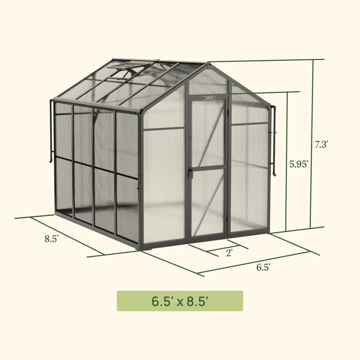 Vego | Junior Victorian Greenhouse Kit 6ft 6in Wide - Image 8
