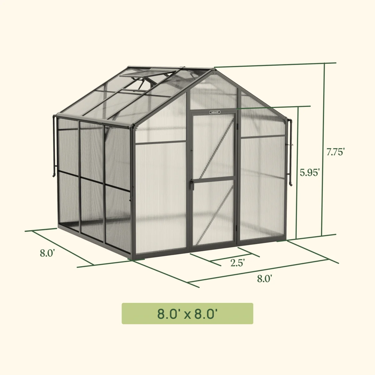 Vego | Junior Victorian Greenhouse Kit 8ft Wide - Image 7