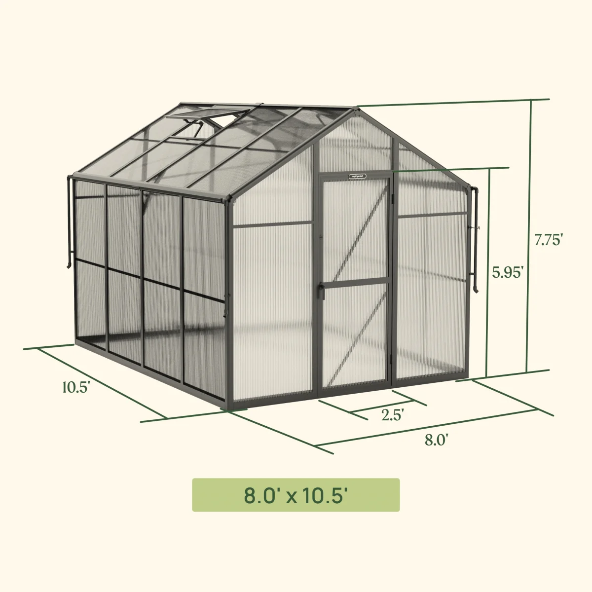 Vego | Junior Victorian Greenhouse Kit 8ft Wide - Image 8