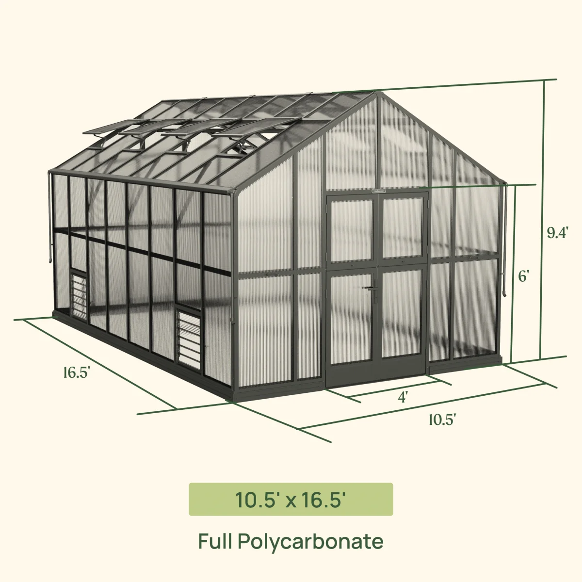 Vego | Victorian Greenhouse Kit 10ft 6in Wide - Image 10
