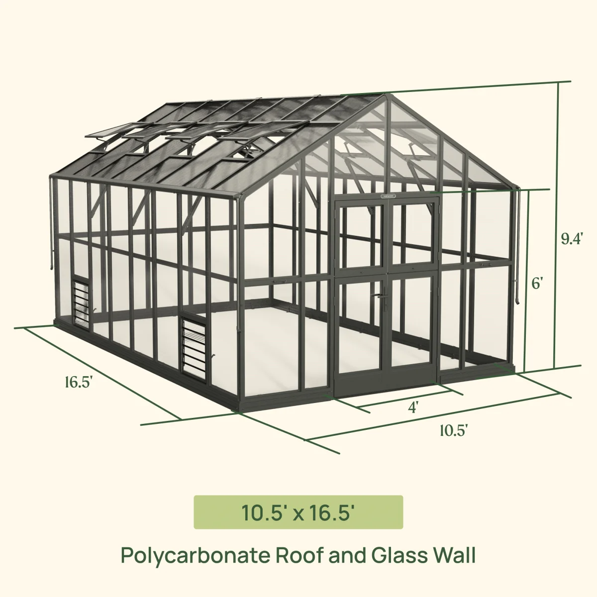 Vego | Victorian Greenhouse Kit 10ft 6in Wide - Image 11