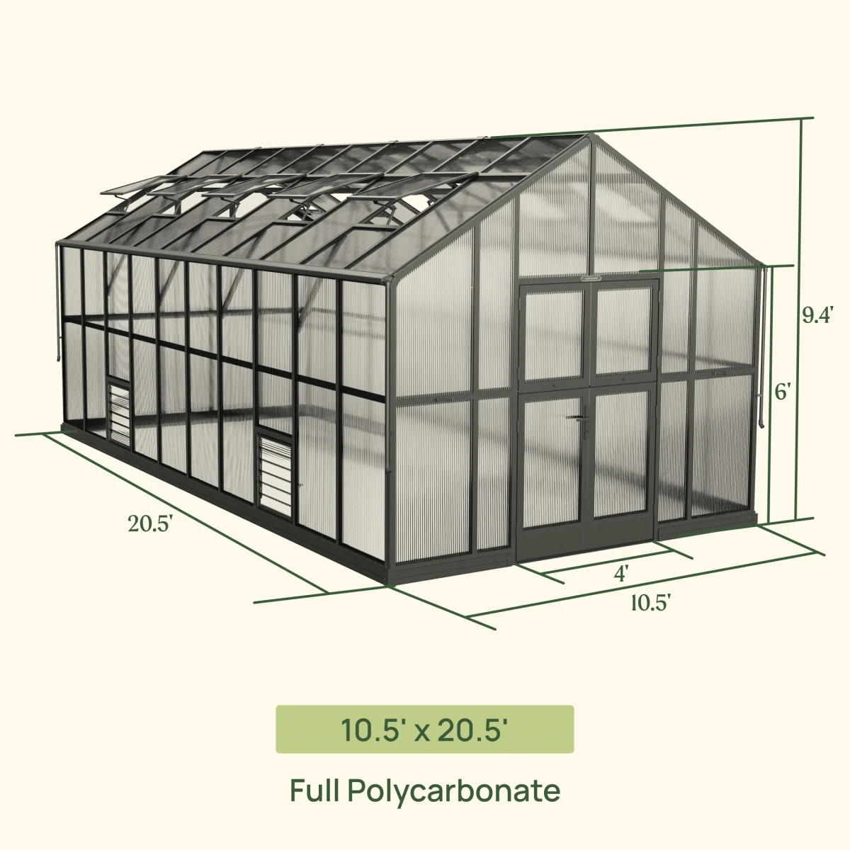 Vego | Victorian Greenhouse Kit 10ft 6in Wide - Image 12