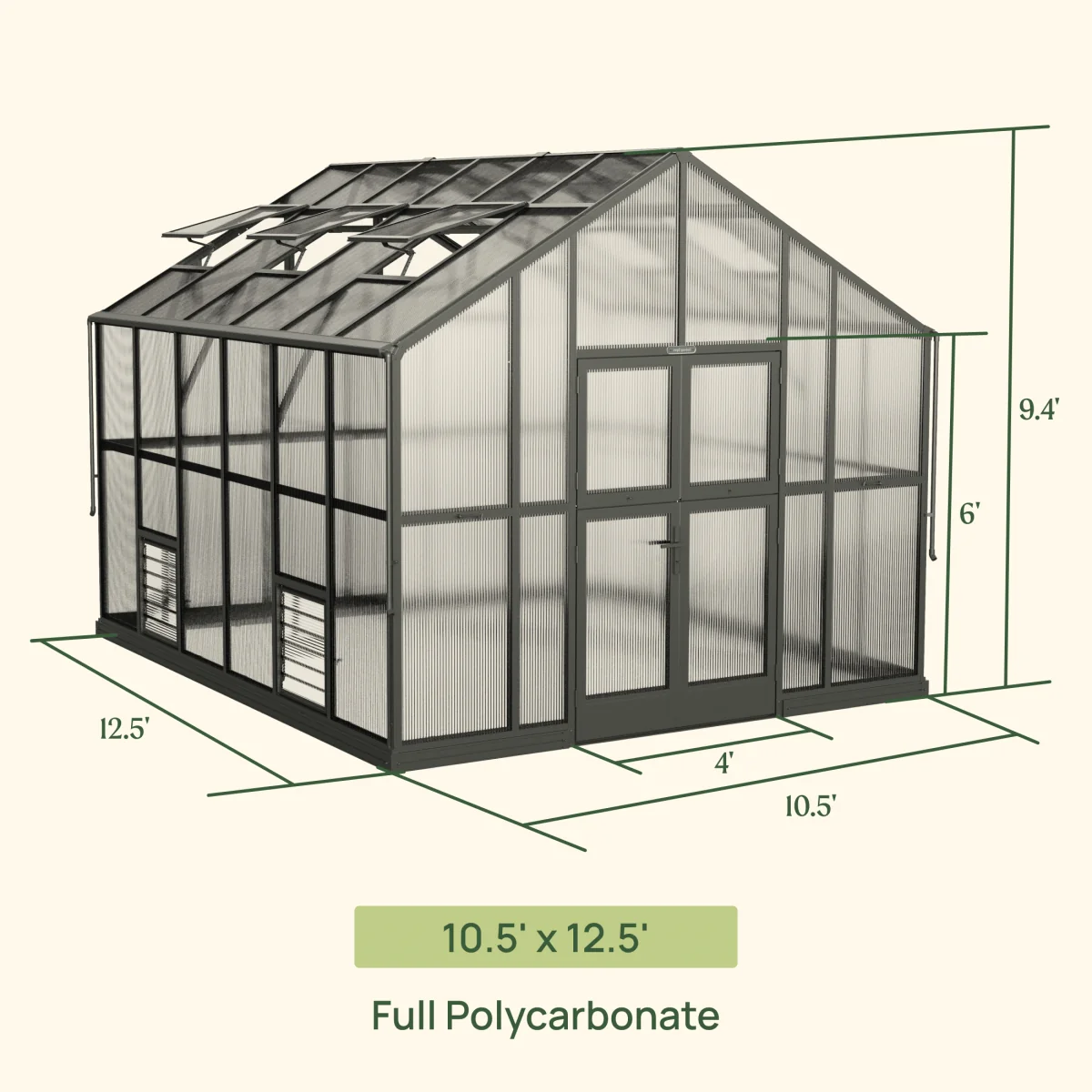 Vego | Victorian Greenhouse Kit 10ft 6in Wide - Image 8