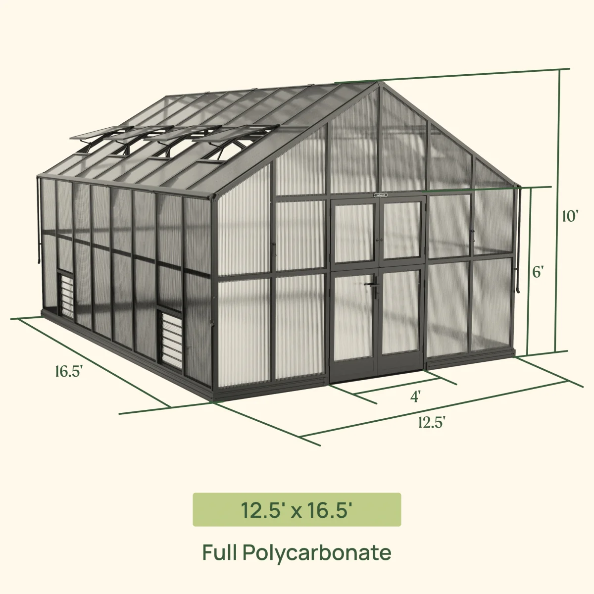 Vego | Grand Victorian Greenhouse Kit 12ft 6in Wide - Image 11
