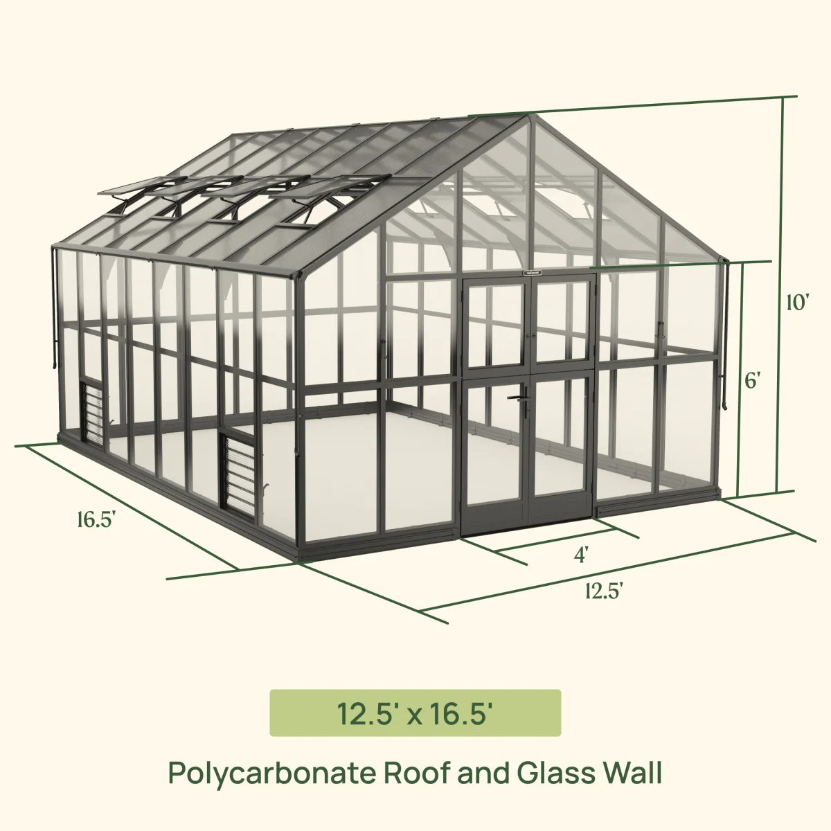 Vego | Grand Victorian Greenhouse Kit 12ft 6in Wide - Image 12