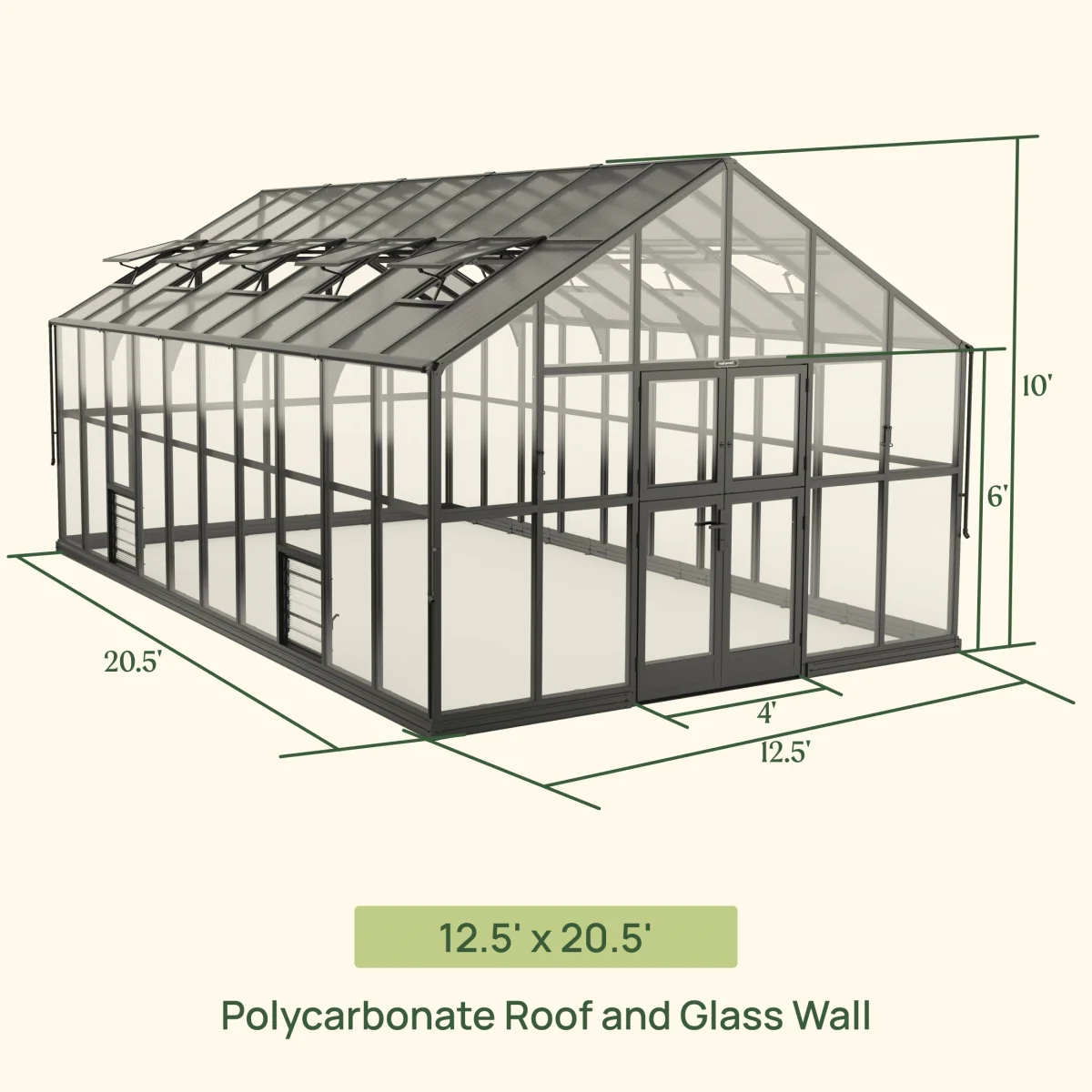 Vego | Grand Victorian Greenhouse Kit 12ft 6in Wide - Image 14
