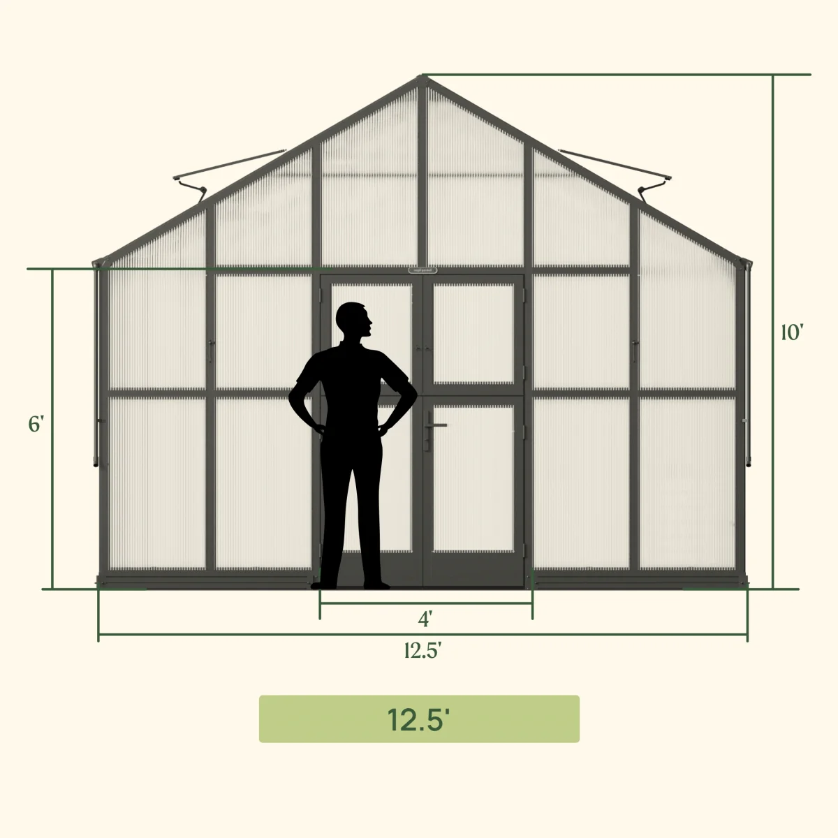 Vego | Grand Victorian Greenhouse Kit 12ft 6in Wide - Image 8