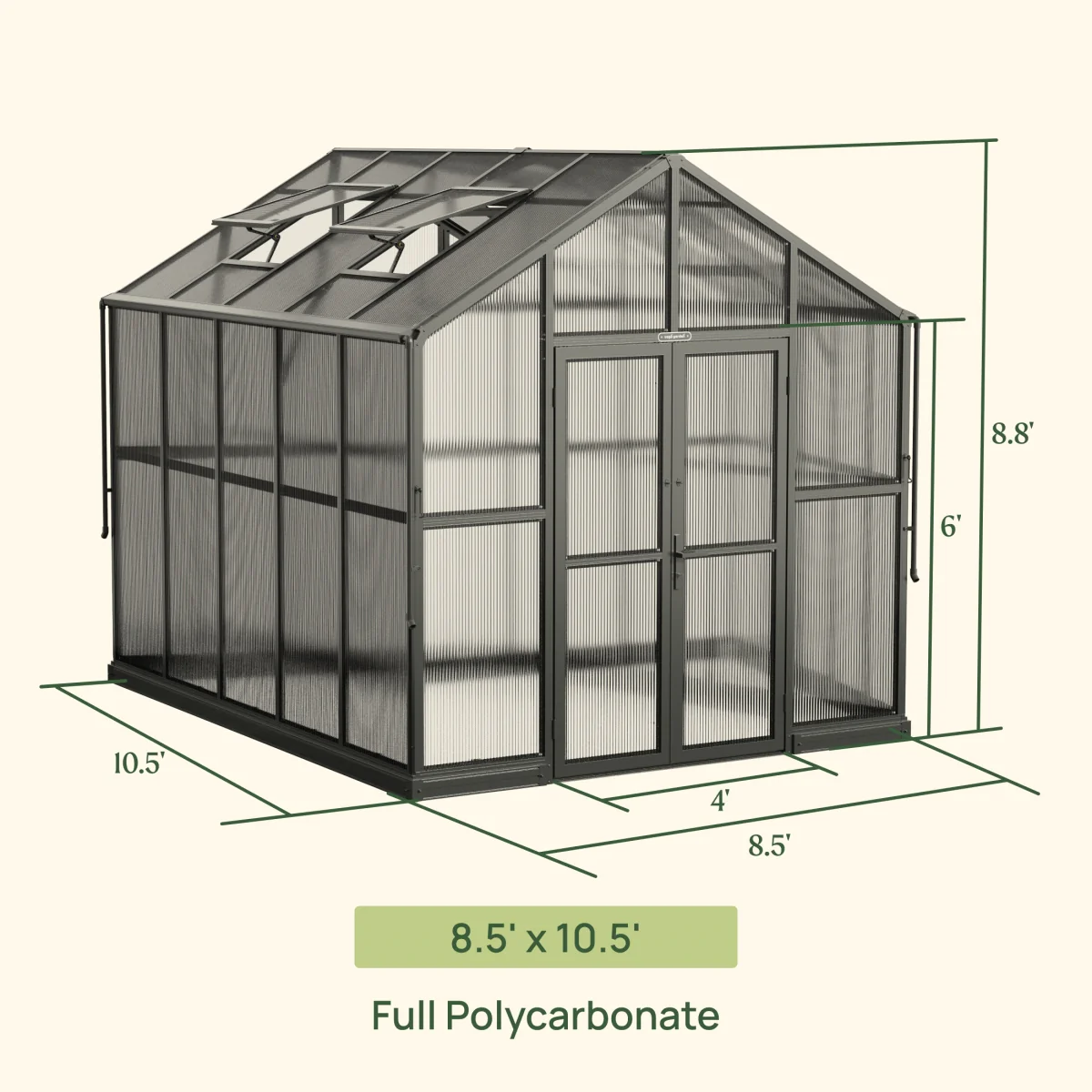 Vego | Victorian Greenhouse Kit 8ft 6in Wide - Image 10