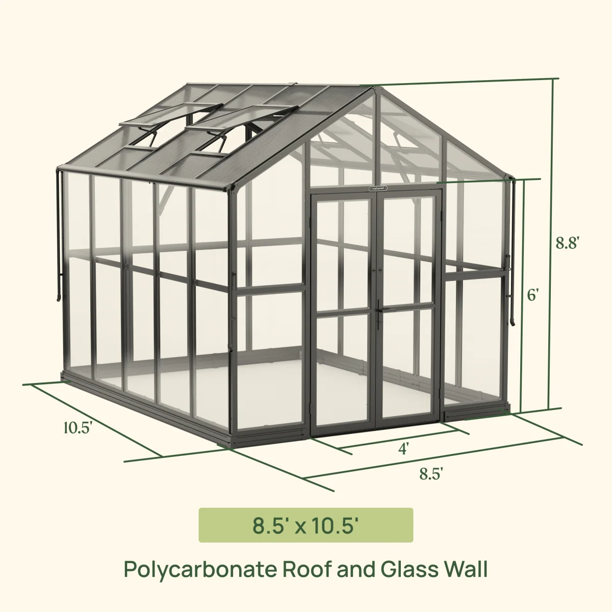 Vego | Victorian Greenhouse Kit 8ft 6in Wide - Image 11