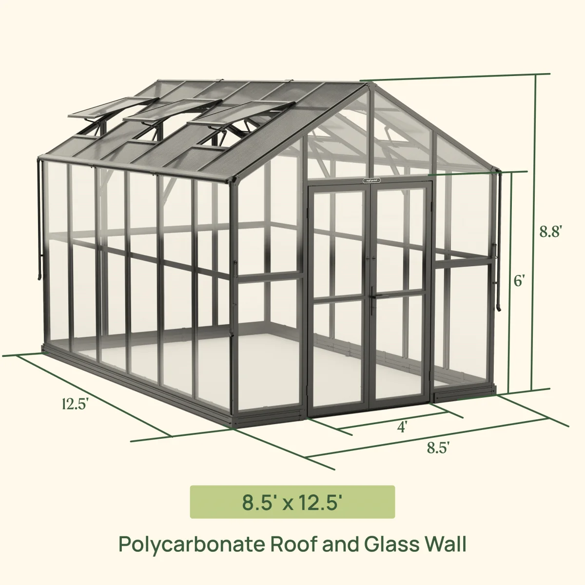 Vego | Victorian Greenhouse Kit 8ft 6in Wide - Image 13