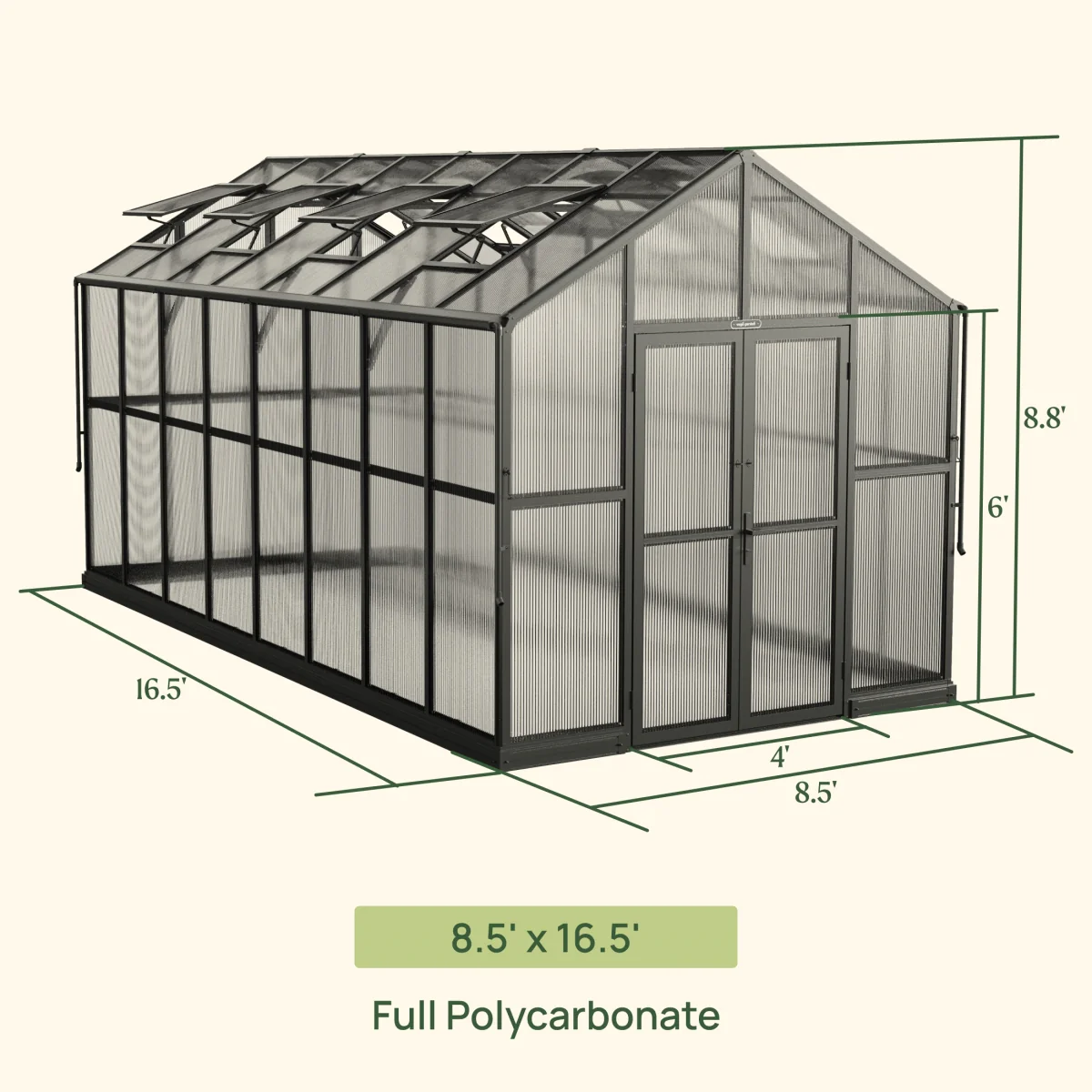 Vego | Victorian Greenhouse Kit 8ft 6in Wide - Image 14