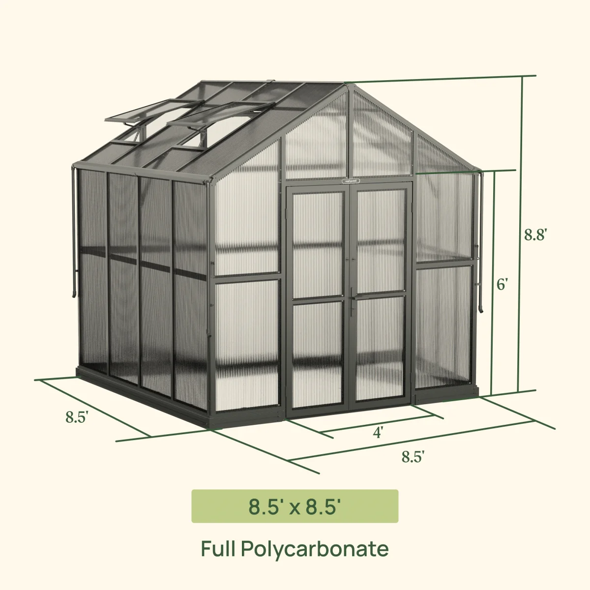 Vego | Victorian Greenhouse Kit 8ft 6in Wide - Image 8